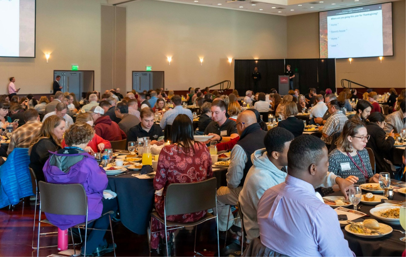 CMU faculty and staff gather for events and celebrations yearly.