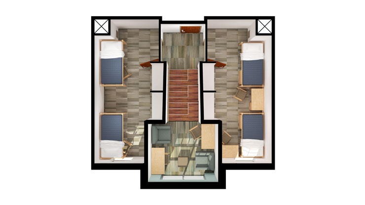 Lofted dorm suite